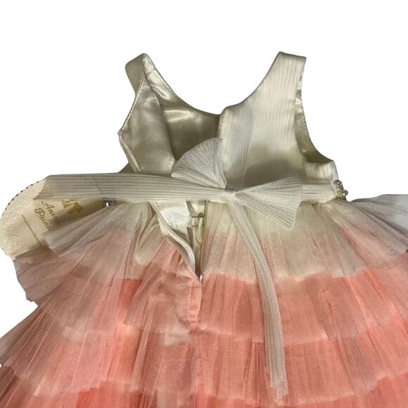 American Princess Formal Tulle Dress w/ Under Pants Size 9M Ivory and Peach - Picture 5 of 6